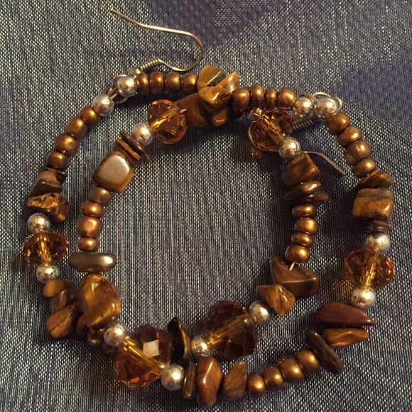 Tigers eye/freshwater pearl/silver/amber crystals - Picture 5 of 8